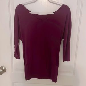 White House Black Market 3/4 Button accented sleeve top